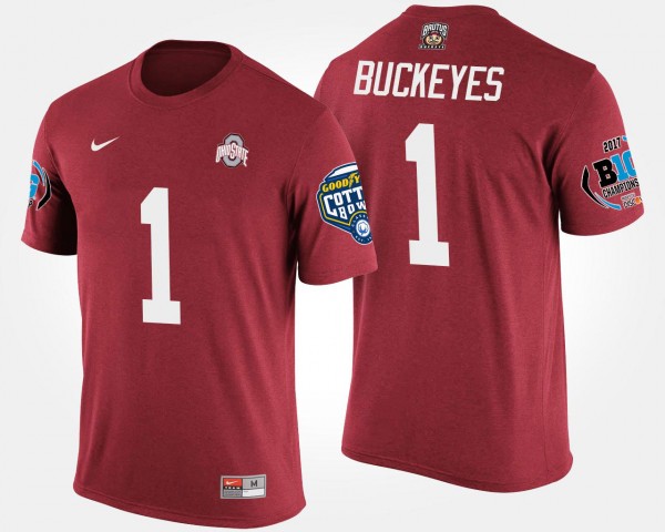 Ohio State Buckeyes Men's #1 No.1 Big Ten Conference Cotton Bowl Bowl Game Scarlet College Football T-Shirt 2404IEXW5